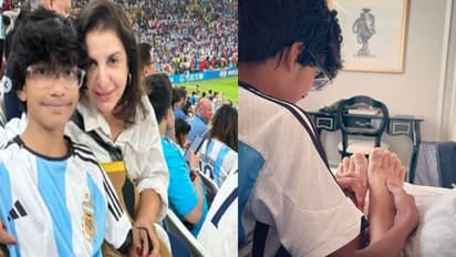 फीफा वर्ल्ड कप फाइनल देखने के बाद फराह खान के बेटे ने पैर दबाकर पूरा किया वादा, फैंस ने कहा- सूद के साथ वसूली