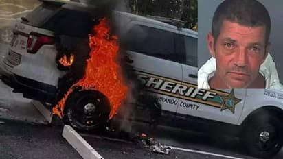 മദ്യപിച്ചാൽ എന്തെങ്കിലും ഒക്കെ ചെയ്യണം, പൊലീസ് വണ്ടിക്ക് തീയിട്ട് 40 -കാരൻ