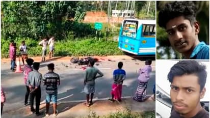 അമിത വേഗതയില് വന്ന ബൈക്ക് തെന്നിമാറി ബസിന്റെ അടിയില്പ്പെട്ടു; രണ്ട് യുവാക്കള്ക്ക് ദാരുണാന്ത്യം