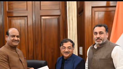Tarun Vijay presents pictorial book on Dr Syama Prasad Mukherjee to Lok Sabha Speaker