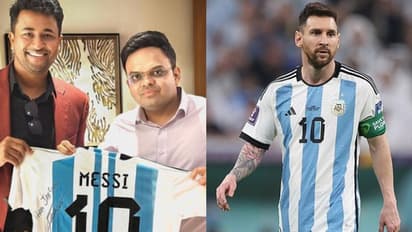 അഭിമാന നിമിഷം! ജയ് ഷായ്ക്ക് മെസിയുടെ കയ്യൊപ്പ് പതിഞ്ഞ ജഴ്‌സി കടല്‍ കടന്നെത്തി