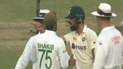 കട്ട ഉടക്ക്; ധാക്ക ടെസ്റ്റിനിടെ കോലിയും ബംഗ്ലാ താരവും തമ്മില് കോര്ത്തു- വീഡിയോ