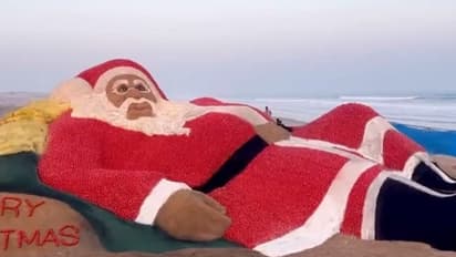 Christmas 2022 : 1500 കിലോ തക്കാളി കൊണ്ട് സാന്താക്ലോസ് ശിൽപം നിർമ്മിച്ച് സുദർശൻ പട്‌നായിക് 