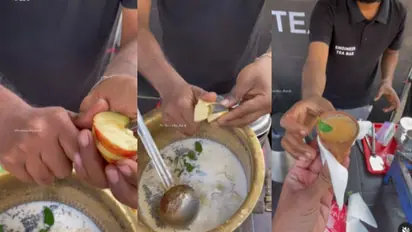 ഫ്രൂട്ട് ചായ തയ്യാറാക്കി യുവാവ്; വിമര്ശനവുമായി സോഷ്യല് മീഡിയ