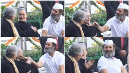 അമ്മ പൊതുവേദിയിൽ, രാഹുലിന് എമ്പിടി സ്നേഹം, കവിളിൽ പിടിച്ച് സ്നേഹം പങ്കിട്ട് രാഹുൽ; പിന്നൊരു കലക്കൻ പുഞ്ചിരി!