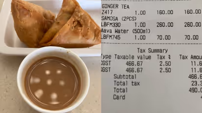 ചായയും രണ്ട് സമൂസയും ഒരു കുപ്പി വെള്ളവും; ബില്ല് കണ്ട് അമ്പരന്ന് മാധ്യമപ്രവര്‍ത്തക 