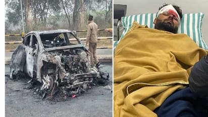 రోడ్డు ప్రమాదం: తీవ్రంగా గాయపడిన క్రికెటర్ రిషబ్ పంత్, దగ్ధమైన కారు