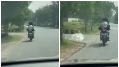 విశాఖపట్నంలో ప్రేమ జంట హల్చల్.. బైక్ పై కూర్చోబెట్టుకుని రొమాన్స్.. వీడియో వైరల్