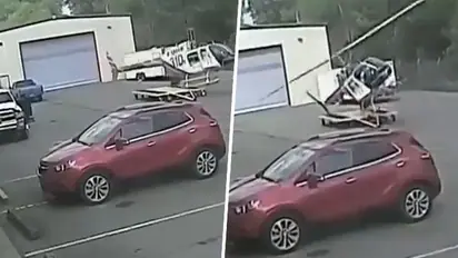 Watch: Helicopter pilot loses control after takeoff, here's what happens next