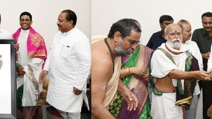 నూతన సంవత్సరాదిన సీఎం జగన్ కు పండితుల వేదాశీర్వచనం... (Photos)