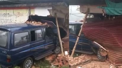 കാര്‍ നിയന്ത്രണം വിട്ട് പലചരക്ക് കടയിലേക്ക് ഇടിച്ച് കയറി; യാത്രക്കാര്‍ രക്ഷപ്പെട്ടു, കട തകര്‍ന്നു