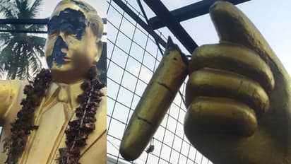 பொன்னேரியில் பரபரப்பு.. அம்பேத்கரின் முகம், ஆட்காட்டி விரலை உடைத்த மர்ம நபர்கள்..!