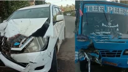 ഡ്രൈവര് ഉറങ്ങി; മേപ്പാടിയില് കാറും സ്വകാര്യ ബസ്സും കൂട്ടിയിടിച്ച് 7 പേര്ക്ക് പരിക്ക്