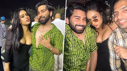 Nysa Devgn ups hotness quotient in black dress with plunging neckline while partying in Dubai with friends