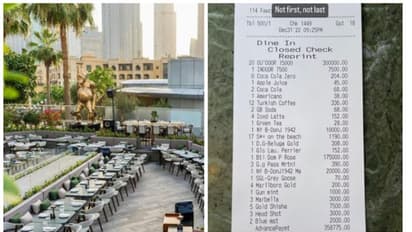 പുതുവത്സരാഘോഷത്തിന് ചെലവ് 1.25 കോടി; ദുബൈയിലെ റസ്റ്റോറന്റ് ബില് സോഷ്യല് മീഡിയയില് വൈറല്