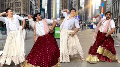 ലെഹങ്കയണിഞ്ഞ് നടുറോഡില് ചുവടുവയ്ക്കുന്ന ഇന്ഡോ- കനേഡിയന് യുവാക്കള്; വീഡിയോ വൈറല്