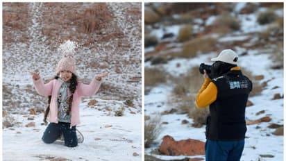 വടക്കൻ സൗദിയിൽ കനത്ത മഞ്ഞുവീഴ്ച, നാളെ മുതൽ ശൈത്യം കടുക്കും
