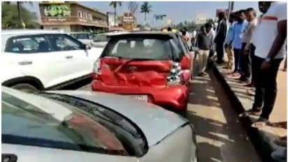 വിമാനത്താവള പാതയിൽ ട്രക്ക് നിയന്ത്രണം വിട്ടു, ശേഷം കൂട്ടയിടി, 9 വാഹനങ്ങൾ തകർന്നു; പരിക്കേറ്റവർ ആശുപത്രിയിൽ