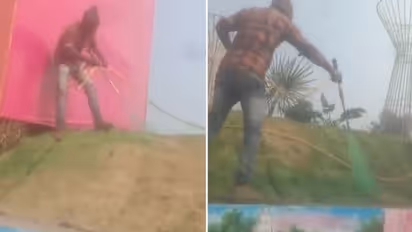 Pravasi Bharatiya Divas: Congress slams BJP over video showing man 'spray-painting' dry grass in Indore