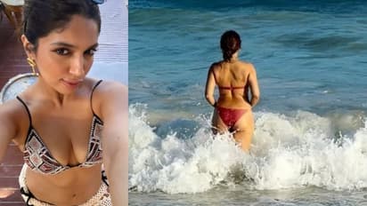 టాప్ యాంగిల్ లో కెమెరా పెట్టి తెగించిన హీరోయిన్, దారుణంగా ట్రోలింగ్.. బ్రా అందాలతో అరాచకం 