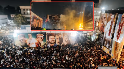 கிழித்தெறியப்பட்ட பேனர்கள்... விஜய் - அஜித் ரசிகர்கள் மோதல் - தடியடி நடத்தி விரட்டியடித்த போலீஸ்