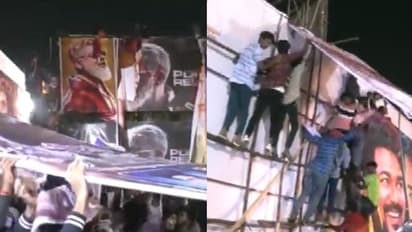 തീയറ്ററിന് മുന്നില് വിജയ് അജിത്ത് ആരാധകര് ഏറ്റുമുട്ടി - വീഡിയോ