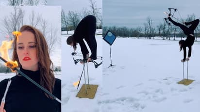 ಇವಳೇನು ಅರ್ಜುನನ ತಂಗಿಯೇ...  ಬಿಲ್ಲಿನಂತೆ ಬಾಗಿ ಕಾಲಿನಲ್ಲೇ ಯುವತಿಯ ಬಿಲ್ಗಾರಿಕೆ