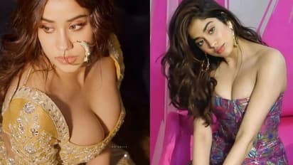 టాప్ యాంగిల్ లో ఎదసంపదను చూపిస్తూ టెంప్ట్ చేస్తున్న జాన్వీ కపూర్, టైట్ ఫిట్ లో నలిగిపోతున్న సొగసులు