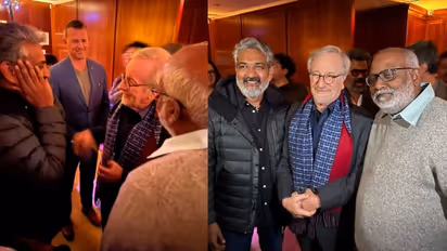 'നാട്ടു നാട്ടു' ഇഷ്ടമായെന്ന് സ്പീൽബർ​ഗ്; 'ദൈവത്തെ കണ്ടെ'ന്ന് രാജമൗലി, സന്തോഷത്തിൽ കീരവാണിയും