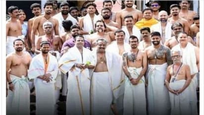 श्रीलंका के खिलाफ मैच से पहले तिरूवनंतपुरम मंदिर पहुंची टीम इंडिया, पारंपरिक वेशभूषा में की पूजा-अर्चना