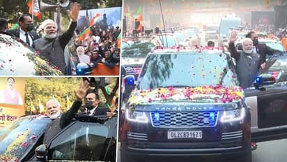 Delhi roadshow: PM welcomed with 'Modi, Modi' chants, showered with flowers