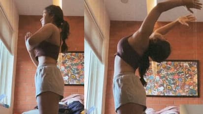 పడక గదిలో ఉక్కపోత పుట్టించే యోగా విన్యాసాలు.. చిట్టి పొట్టి బట్టల్లో మంటలు రేపుతున్న దీప్తి సునైనా 