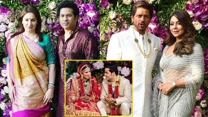 10 PHOTOS: अंबानी ने बड़े बेटे की शादी में पानी की तरह बहाया था पैसा, पत्नियों के साथ पहुंचे थे शाहरुख-सचिन 