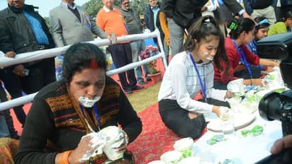 தயிர் சாப்பிடும் போட்டியில் புதிய சாதனை படைத்த முதியவர்!