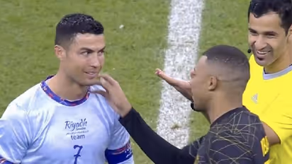 Mbappe wins hearts as PSG star inspects 'idol' Ronaldo's bruise during thrilling friendly against Riyadh XI