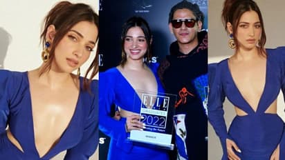 നീലയില് ഹോട്ട് ലുക്കിൽ തമന്ന; ഡ്രസ്സിന്റെ വില 5,999 രൂപ!