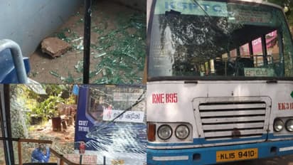 ബസിനുള്ളിൽ അക്രമം, പുറത്തിറങ്ങി ചില്ല് എറിഞ്ഞുടച്ചു, ജീവനക്കാരും യാത്രക്കാരും പിടികൂടി പൊലീസിൽ ഏൽപ്പിച്ചു