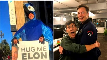 ട്വിറ്റർ ഓഫീസിന് പുറത്ത് രണ്ടുമാസത്തെ കാത്തിരിപ്പ്; യൂട്യൂബറെ കണ്ട് കെട്ടിപിടിച്ച് ഇലോൺ മസ്ക്