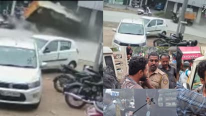 വണ്ടിയിൽ മദ്യക്കുപ്പിയും ഗ്ലാസും; മദ്യപിച്ച് ലക്കുകെട്ട് ഡ്രൈവിങ്, കരുപ്പടന്നയിലെ അപകടം, സിസിടിവി ദൃശ്യങ്ങൾ