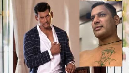 విశాల్ సాహసం... గుండెలపై ఆ నాయకుడి బొమ్మ పచ్చబొట్టు వేయించుకున్న తమిళ హీరో