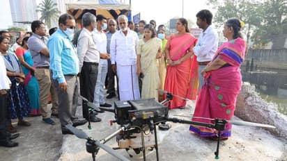 சென்னையில் ட்ரோன் மூலம் கொசு மருந்து தெளிக்கும் திட்டம்: அமைச்சர் தொடங்கி வைத்தார்