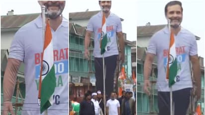 ദേശീയ പതാകയേക്കാള്‍ തലപ്പൊക്കത്തില്‍ രാഹുലിന്‍റെ കട്ടൗട്ട്; സോഷ്യല്‍ മീഡിയയില്‍ വിമര്‍ശനം