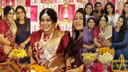 വളക്കാപ്പ് ചടങ്ങില് നിറചിരിയോടെ ഷംന കാസിം; വൈറലായി വീഡിയോ