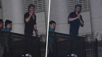 Spotted: Shah Rukh Khan greeted his ardent fans outside Mannat