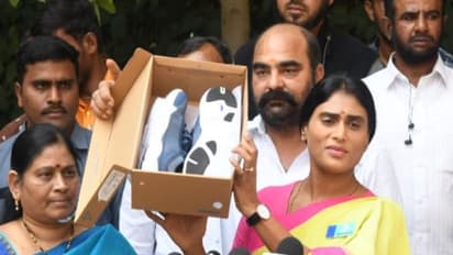 ಜನರ ಸಮಸ್ಯೆ ತಿಳ್ಕೊಳ್ಳೋಕೆ ಪಾದಯಾತ್ರೆಗೆ ಬನ್ನಿ ಎಂದು ಶೂ ಕೊಡಿಸಿ ಕೆಸಿಆರ್‌ಗೆ ಸವಾಲು ಹಾಕಿದ ಜಗನ್‌ ಸೋದರಿ