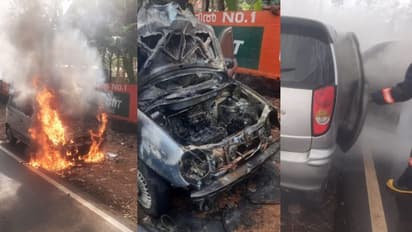 വെഞ്ഞാറമൂട്ടിൽ ഓടിക്കൊണ്ടിരുന്ന കാറിന് തീ പിടിച്ചു, ഓടി രക്ഷപ്പെട്ട് ഡ്രൈവര്