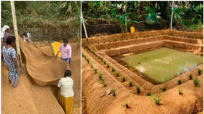 കയർഭൂവസ്ത്രം, ഭംഗി കണ്ട് ഏവരും വണ്ടറടിച്ച വൈറൽ കുളം, ദാ മലപ്പുറത്തുണ്ട്! ഈ പെണ്ണുങ്ങൾക്ക് കയ്യടിക്കാം