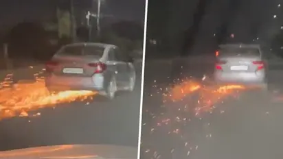 Watch: Speeding car hits bike, drags it for over 4 km in Gurugram