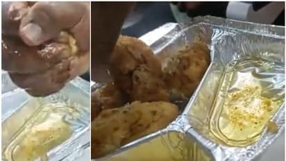 വന്ദേഭാരത് ട്രെയിനിലെ പ്രഭാത ഭക്ഷണം; വടയിലെ അധിക എണ്ണ പിഴിഞ്ഞ് വീഡിയോയുമായി യാത്രക്കാരൻ, ഐആർസിടിസിക്ക് വിമർശനം