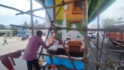 தமிழ் காவியங்களை ஓவியமாக காட்சிபடுத்தும் கோவை மாநகராட்சி; பொதுமக்கள் பாராட்டு